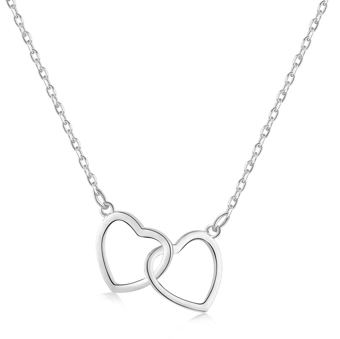 [Love's Uplift]Sterling Silver Love Double Ring Necklace