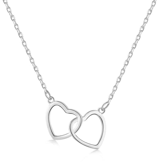 [Love's Uplift]Sterling Silver Love Double Ring Necklace