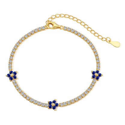 [Love's Uplift]Sparkling Flower Shape Tennis Bracelet