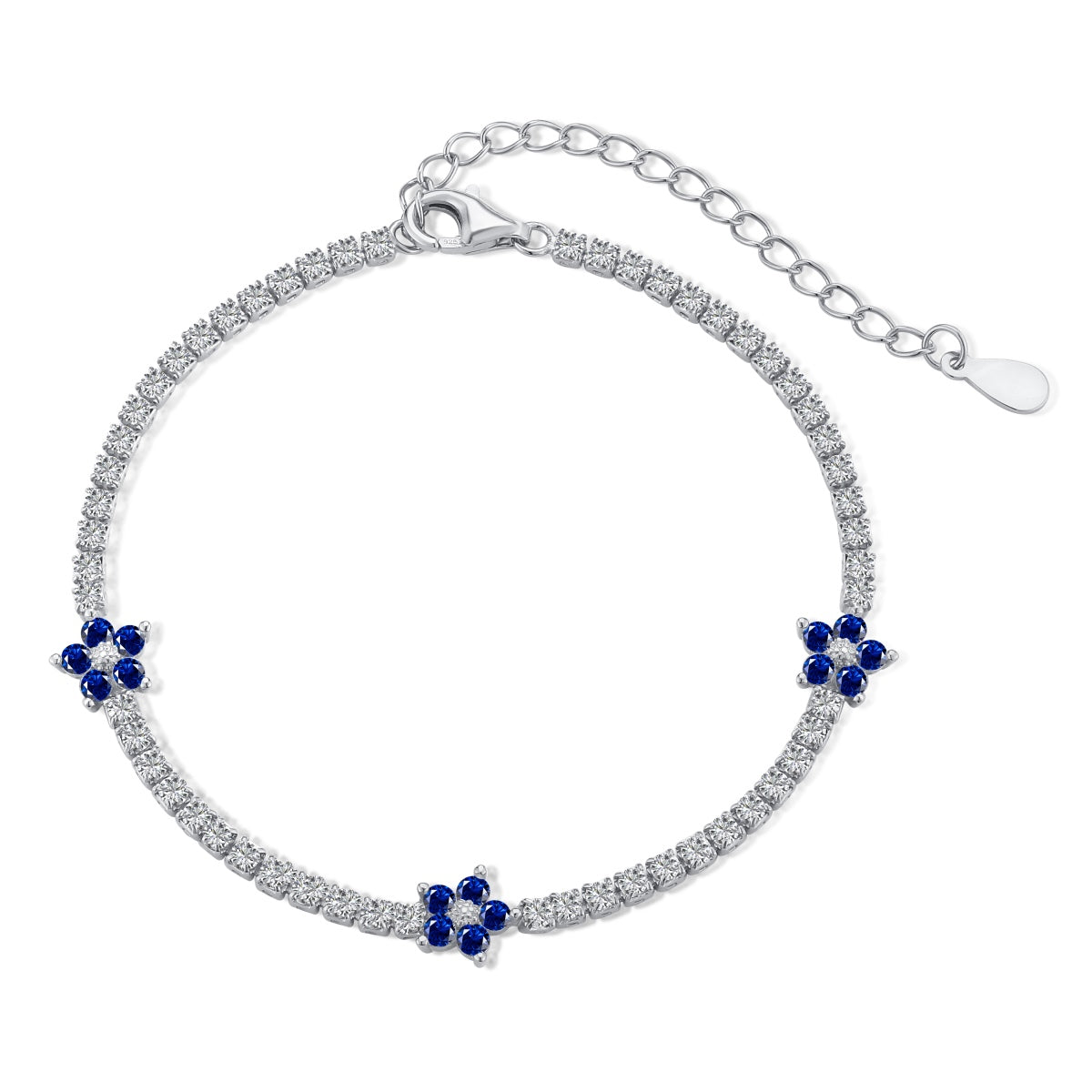 [Love's Uplift]Sparkling Flower Shape Tennis Bracelet
