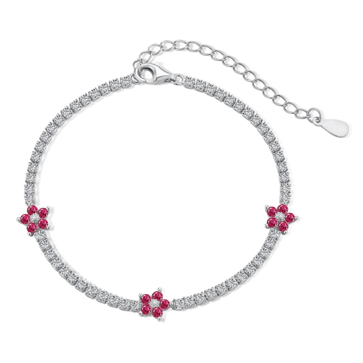 [Love's Uplift]Sparkling Flower Shape Tennis Bracelet