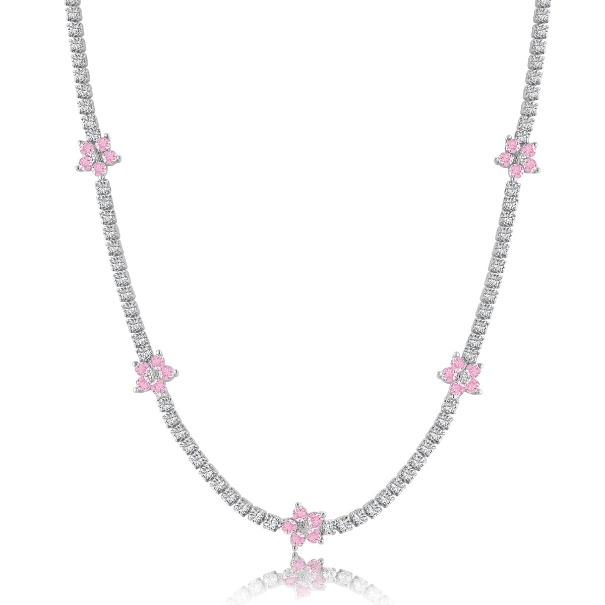 [Love's Uplift]Luxurious Colorful Flower Tennis Necklace