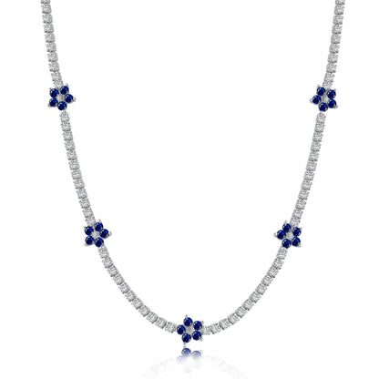 [Love's Uplift]Luxurious Colorful Flower Tennis Necklace