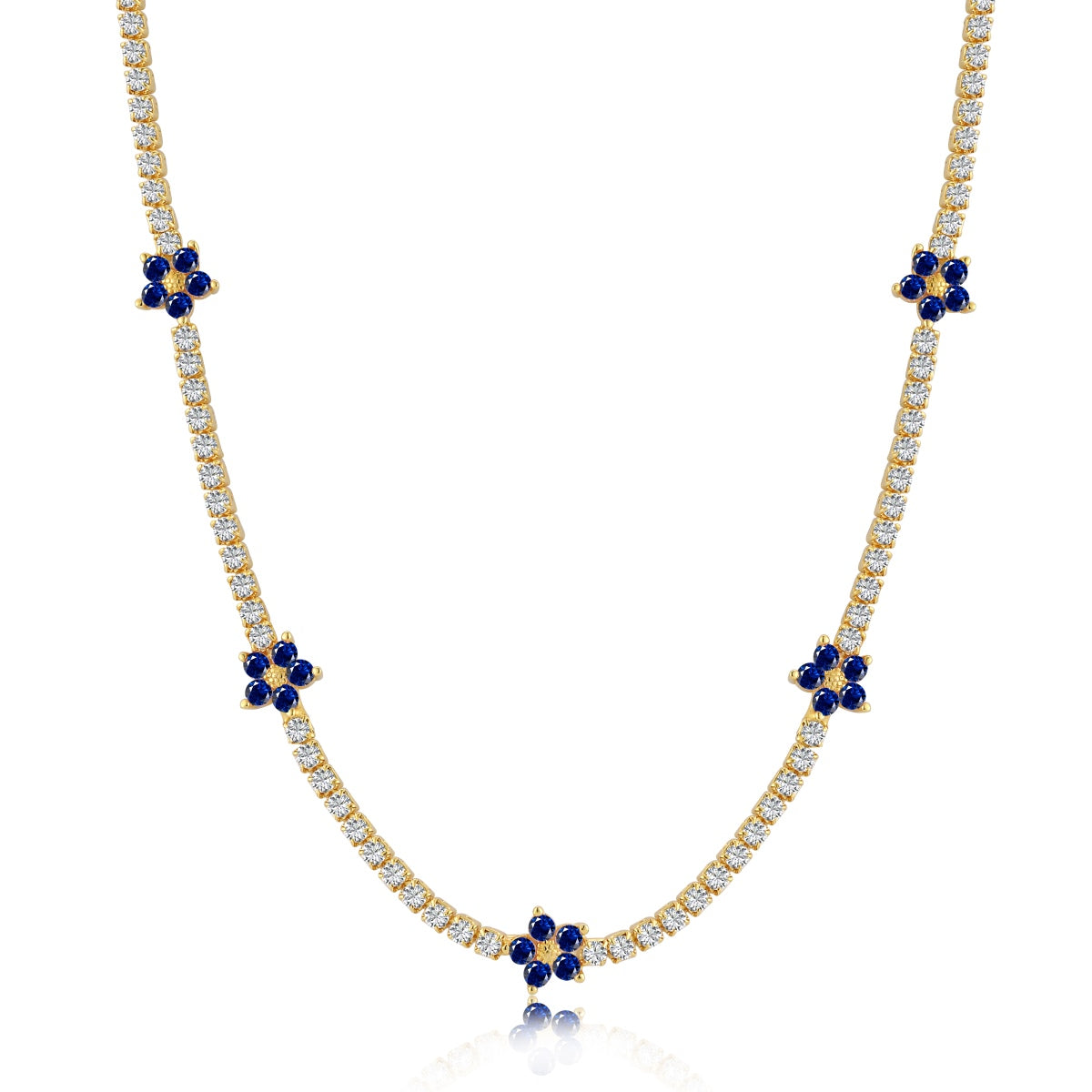 [Love's Uplift]Luxurious Colorful Flower Tennis Necklace