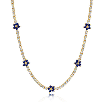 [Love's Uplift]Luxurious Colorful Flower Tennis Necklace