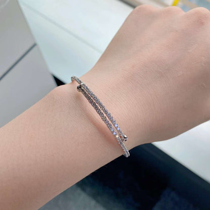 [Love's Uplift]Row of Diamonds Round Fashion Bracelet