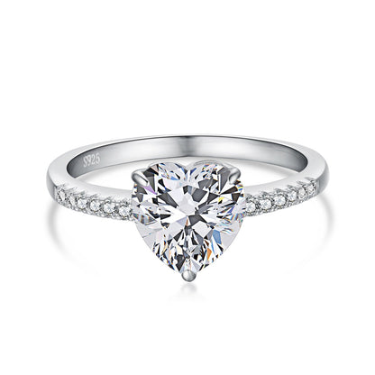 [Love's Uplift]2.0 Carat Dazzling Lustrous Heart Cut Lover Ring