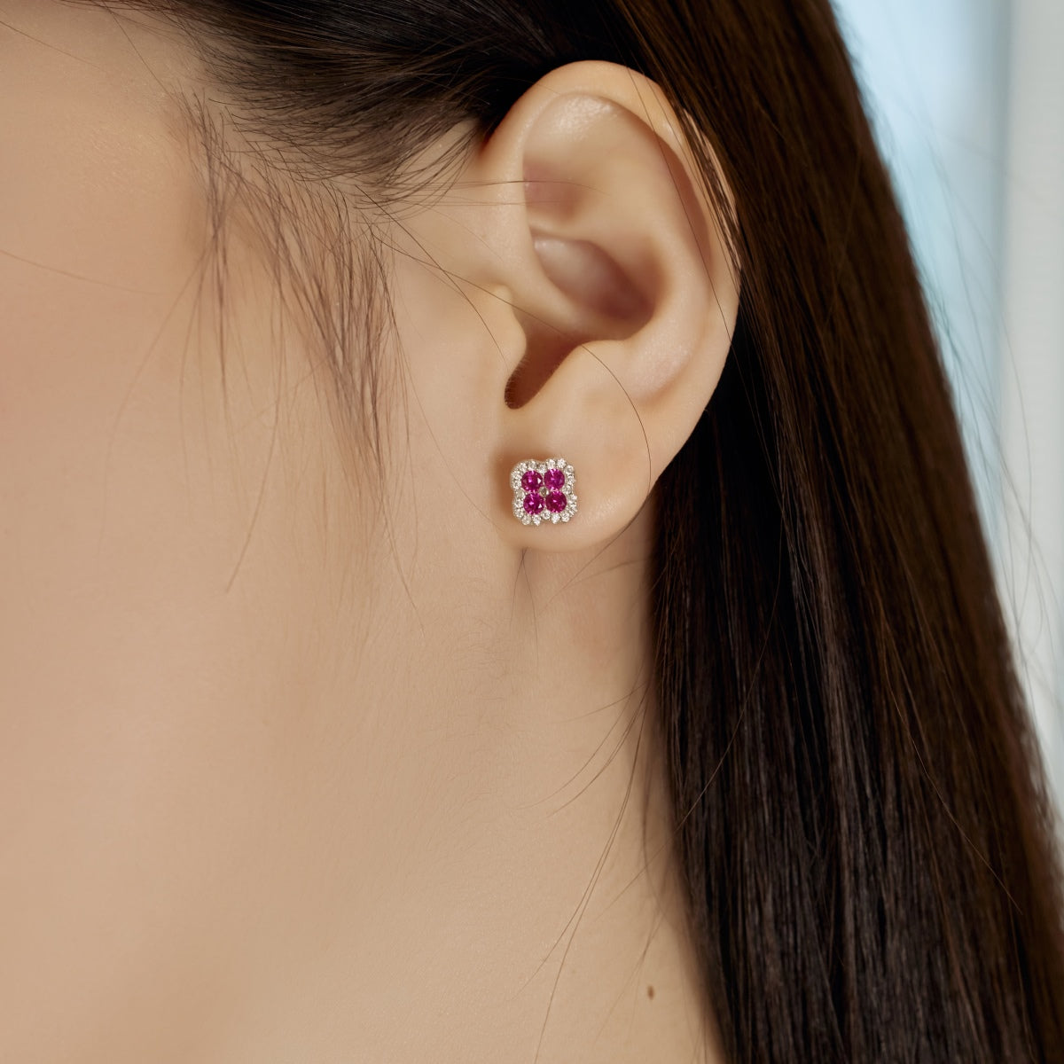 [Love's Uplift]Four-Leaf Clover Flower Shaped Earrings