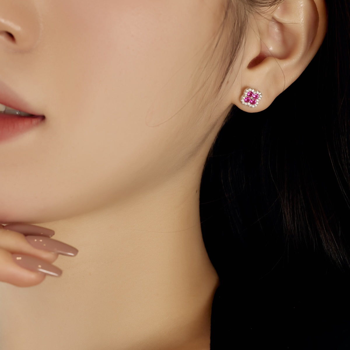 [Love's Uplift]Four-Leaf Clover Flower Shaped Earrings