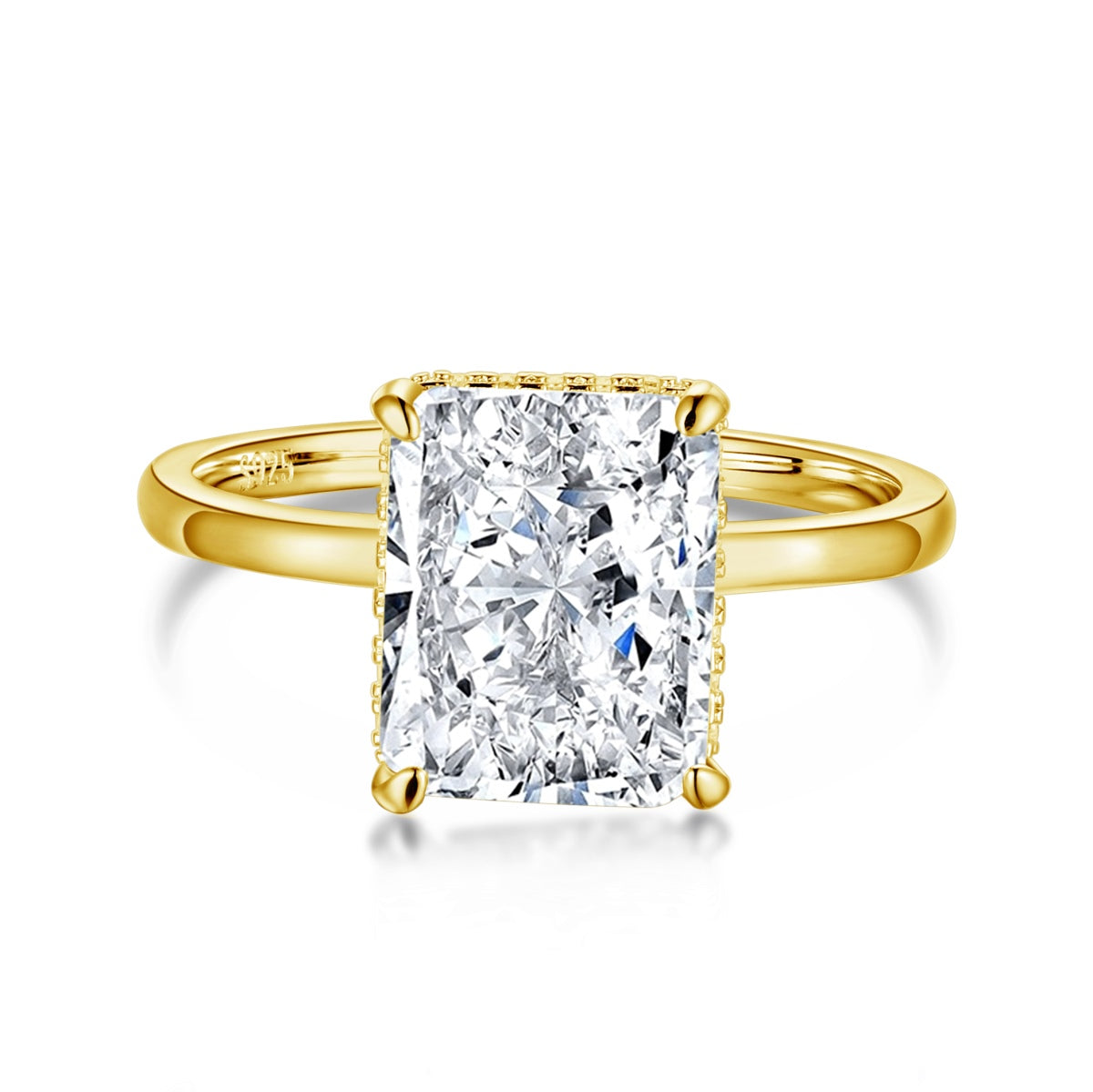 [Love's Uplift]4.0 Carat Ornate Enchanting Radiand Cut Banquet Ring