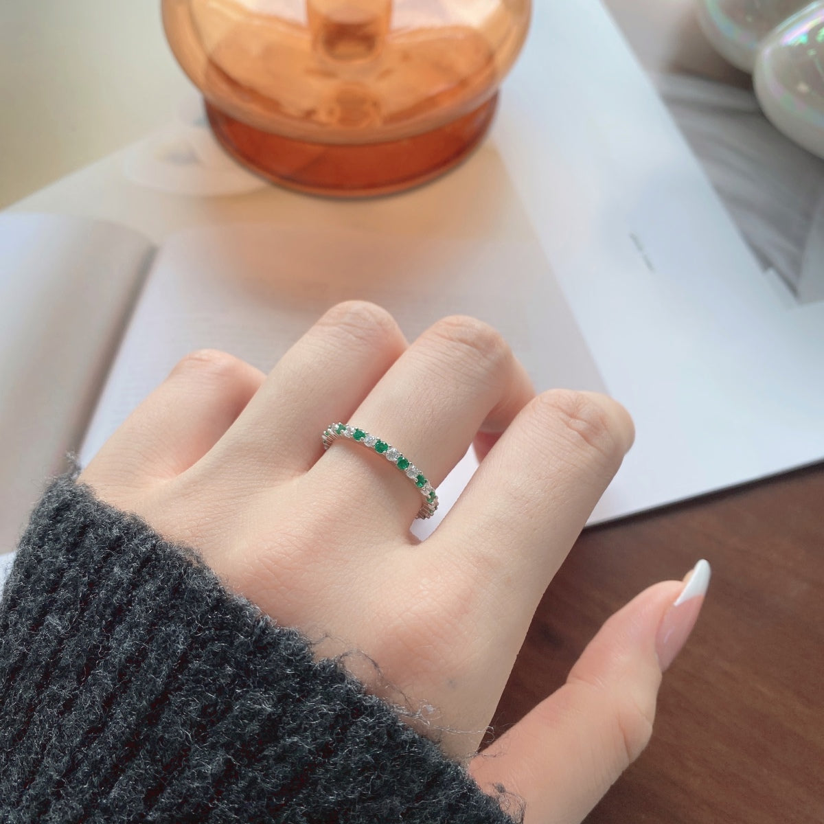 [Love's Uplift]Exquisite Colorful Round Cut Tennis Ring