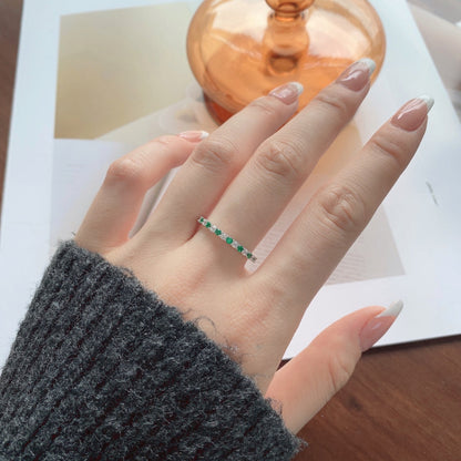 [Love's Uplift]Exquisite Colorful Round Cut Tennis Ring