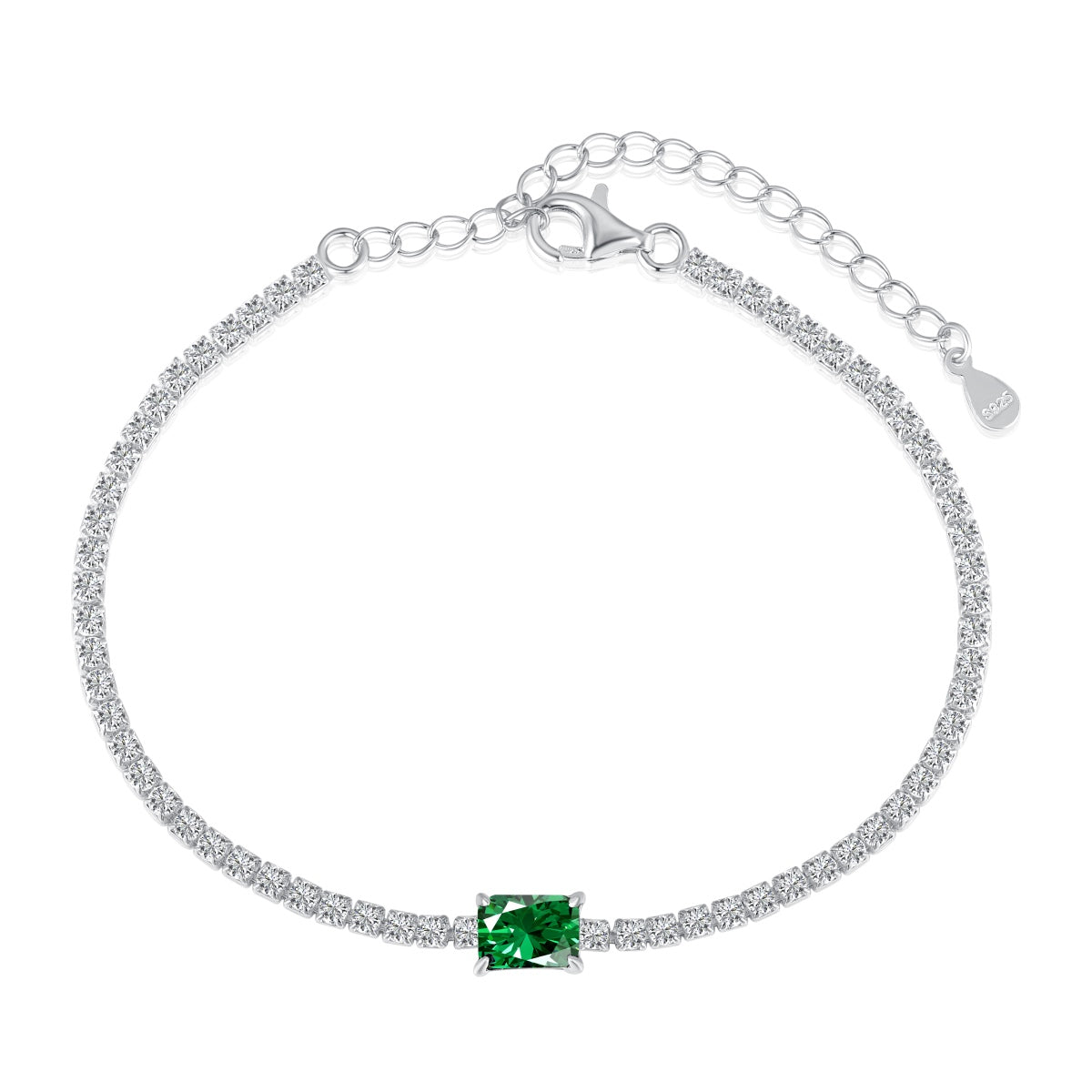 [Love's Uplift]1.0 Carat Unique Emerald Cut Banquet Bracelet