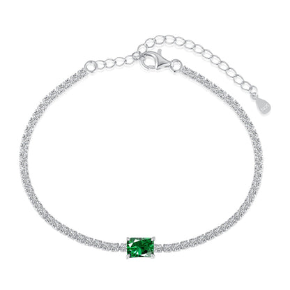 [Love's Uplift]1.0 Carat Unique Emerald Cut Banquet Bracelet
