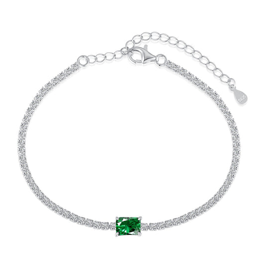 [Love's Uplift]1.0 Carat Unique Emerald Cut Banquet Bracelet