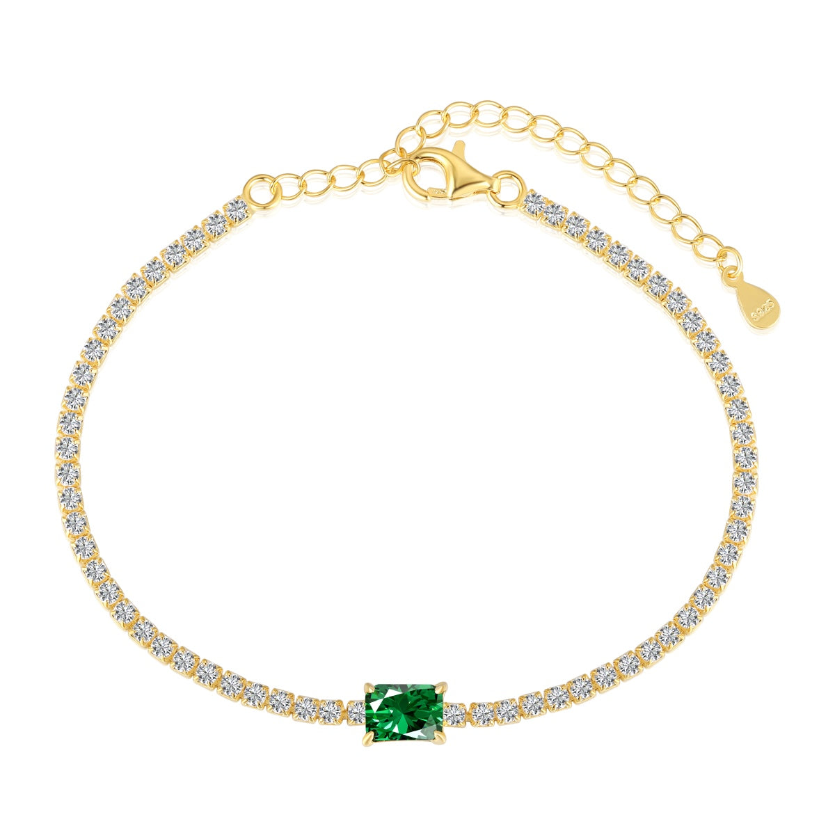 [Love's Uplift]1.0 Carat Unique Emerald Cut Banquet Bracelet