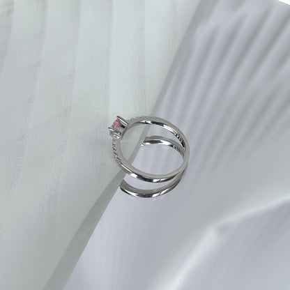 [Love's Uplift]0.5 Carat CaratEternity Charming Heart Shape Lover Ring