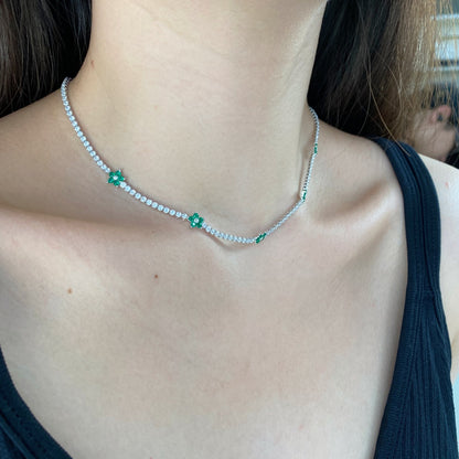 [Love's Uplift]Luxurious Colorful Flower Tennis Necklace