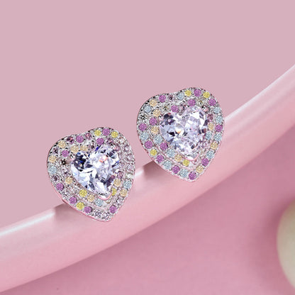 [Love's Uplift]Dazzling Heart Shape Lover Earrings