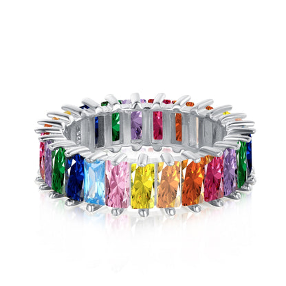 [Love's Uplift]Unique Colorful Radiant Cut RIng
