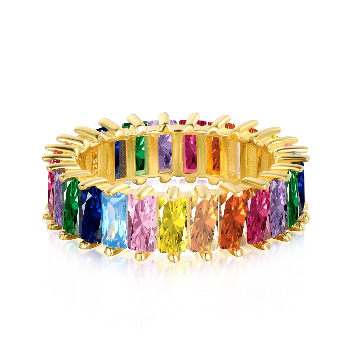[Love's Uplift]Unique Colorful Radiant Cut RIng