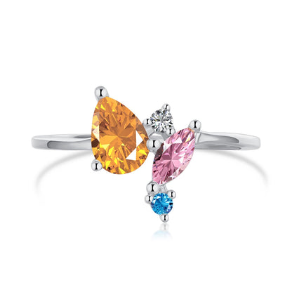 [Love's Uplift]Radiant Colorful Multi Cut Daily Ring
