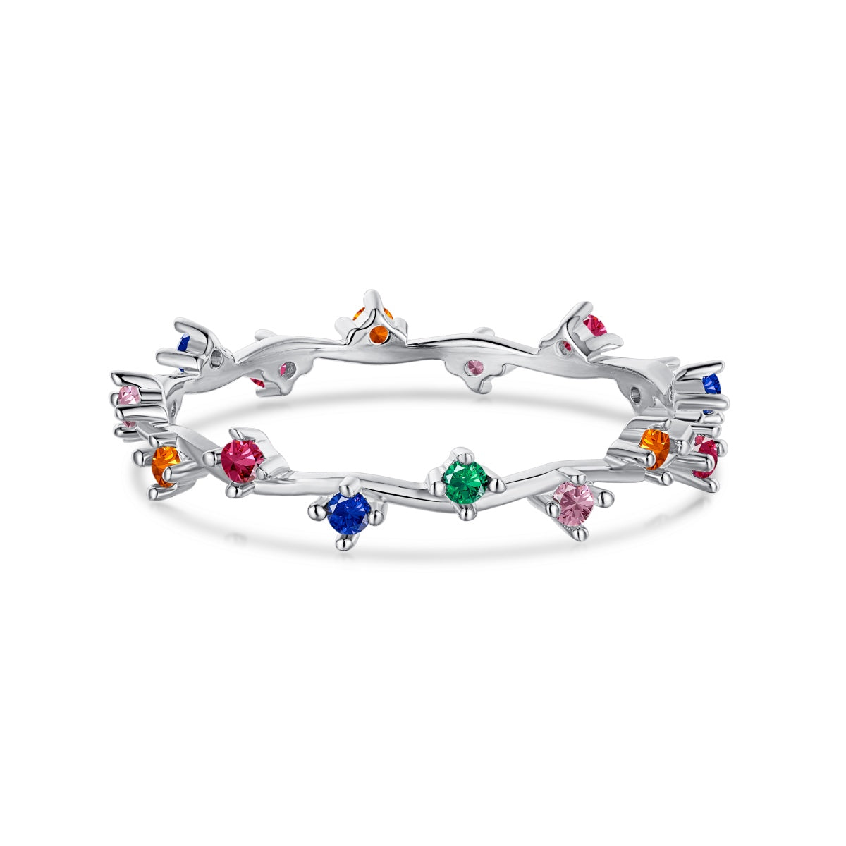 [Love's Uplift]Radiant Colorful Round Cut Daily Ring