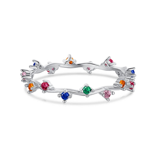 [Love's Uplift]Radiant Colorful Round Cut Daily Ring
