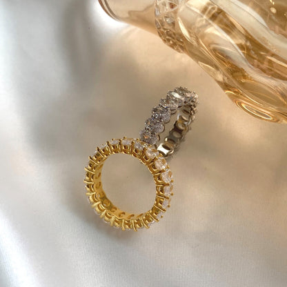 [Love's Uplift]Ornate Oval Cut Tennis Ring