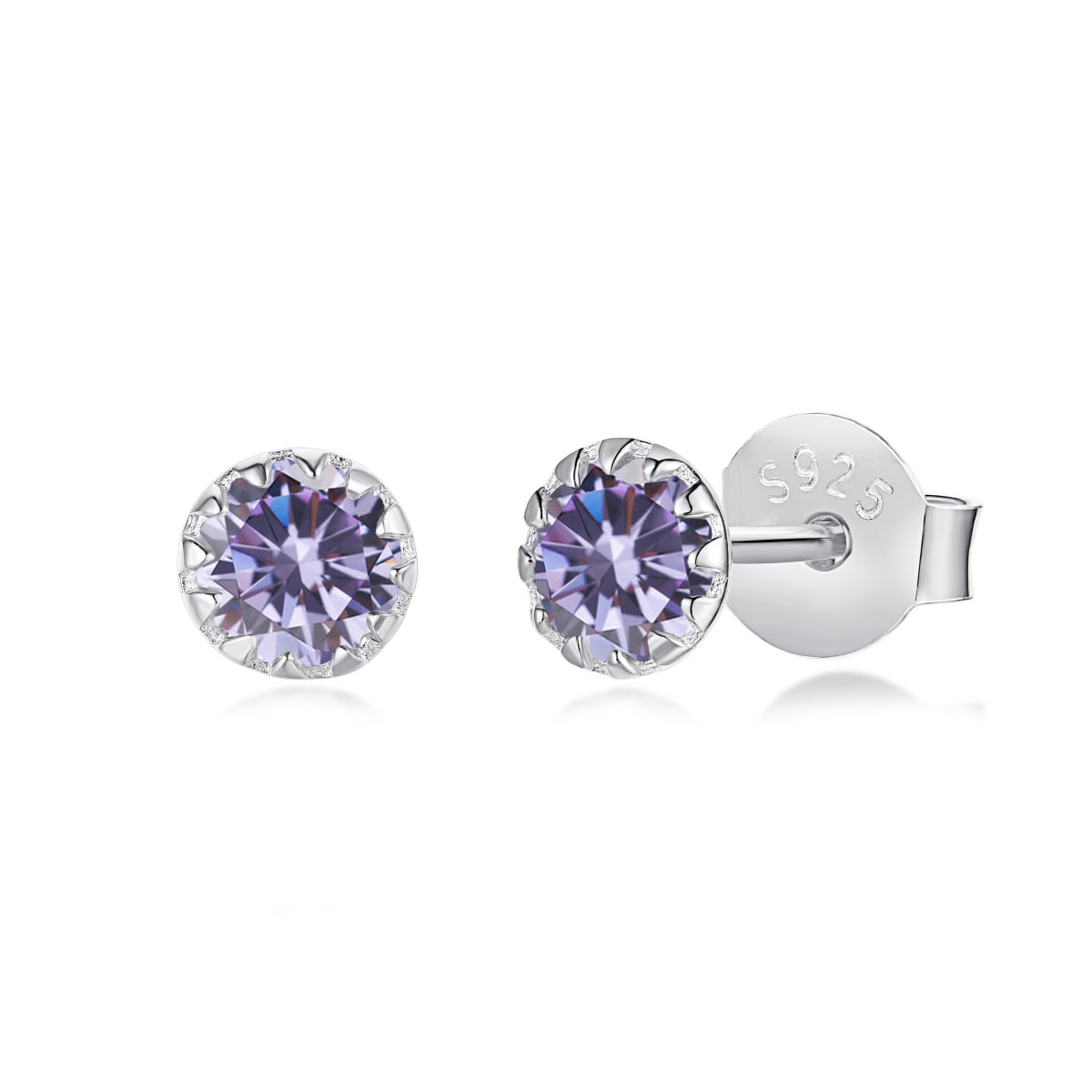 [Love's Uplift]Sparkling Colorful Round Shape Earrings