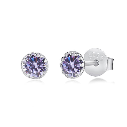 [Love's Uplift]Sparkling Colorful Round Shape Earrings