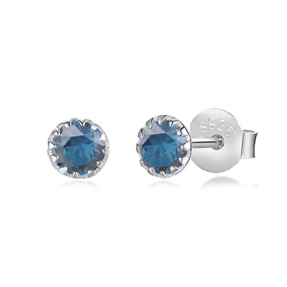 [Love's Uplift]Sparkling Colorful Round Shape Earrings