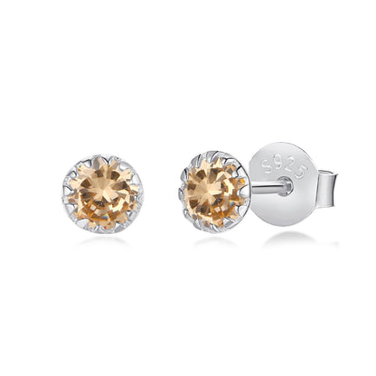 [Love's Uplift]Sparkling Colorful Round Shape Earrings