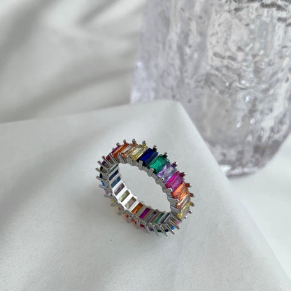 [Love's Uplift]Unique Colorful Radiant Cut RIng