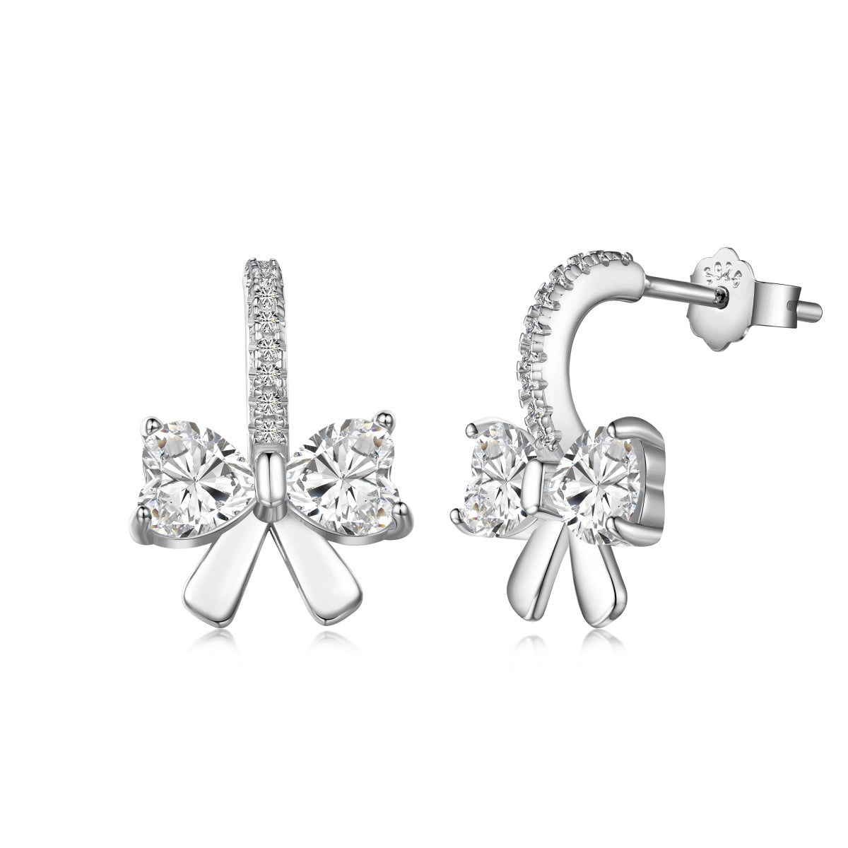 [Love's Uplift]Exquisite Earrings With Heart-Shaped Bow Design