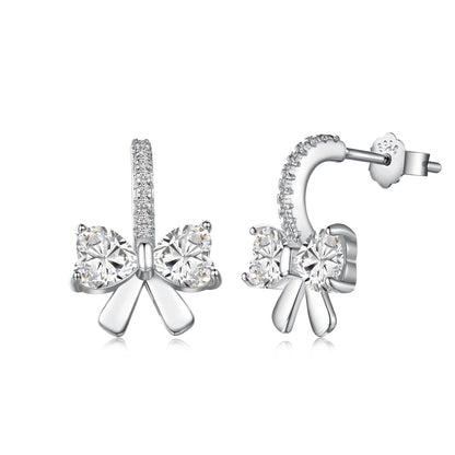 [Love's Uplift]Exquisite Earrings With Heart-Shaped Bow Design