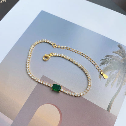 [Love's Uplift]1.0 Carat Unique Emerald Cut Banquet Bracelet
