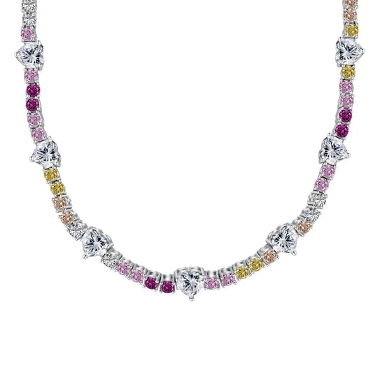 [Love's Uplift]Delicate Colorful Rainbow Tennis Chain