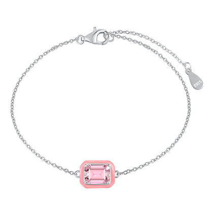 [Love's Uplift]2.0 Carat Sparkling Colorful Emerald Cut Daily Bracelet