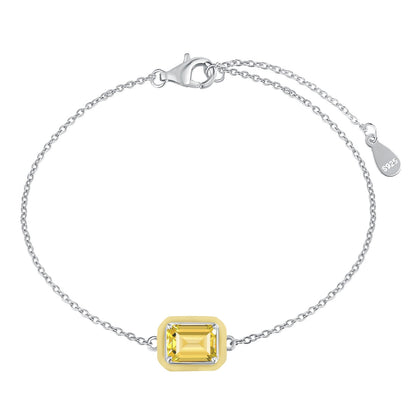 [Love's Uplift]2.0 Carat Sparkling Colorful Emerald Cut Daily Bracelet