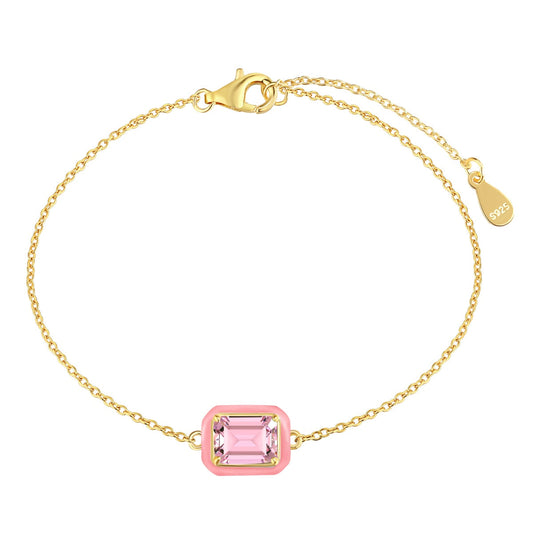 [Love's Uplift]2.0 Carat Sparkling Colorful Emerald Cut Daily Bracelet