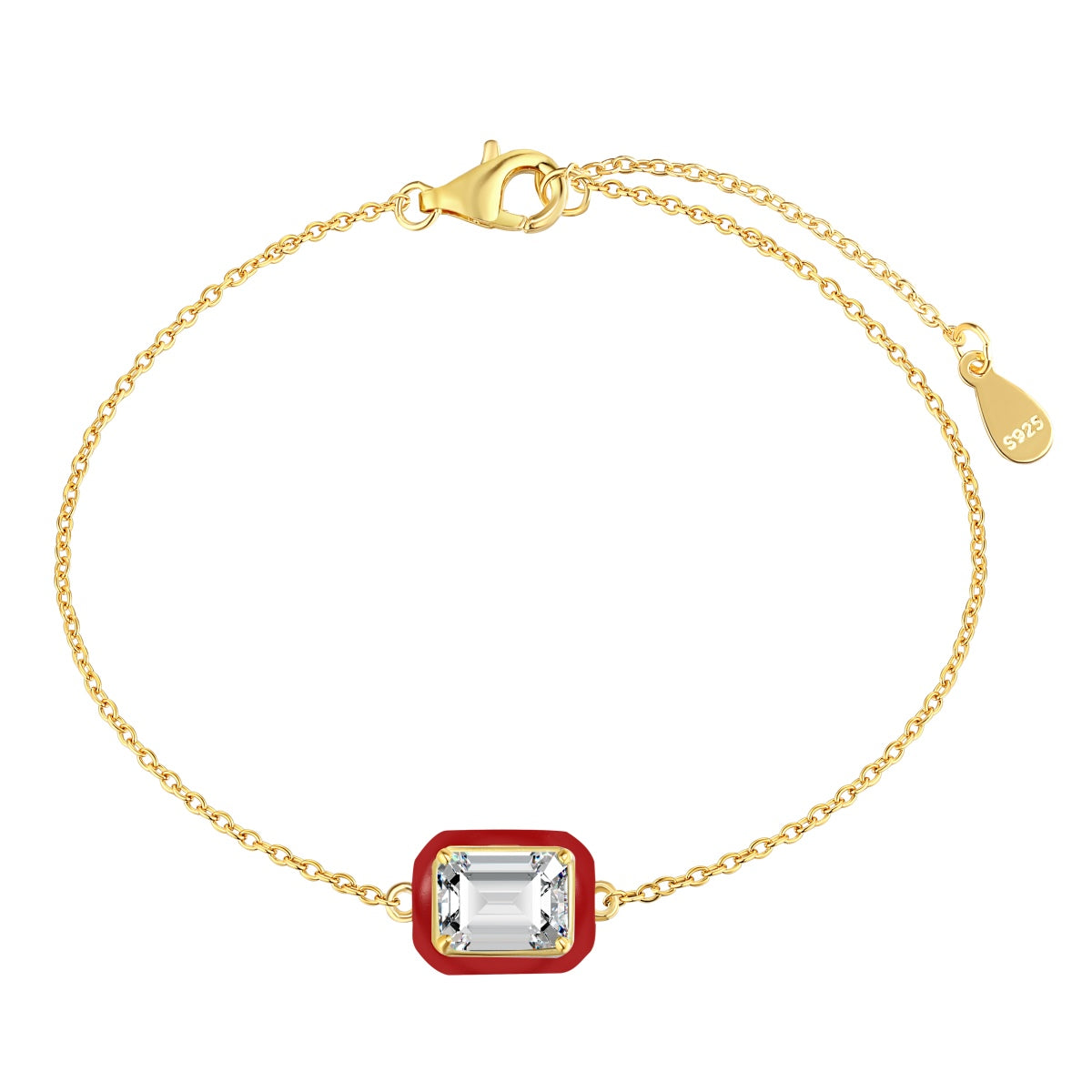 [Love's Uplift]2.0 Carat Sparkling Colorful Emerald Cut Daily Bracelet