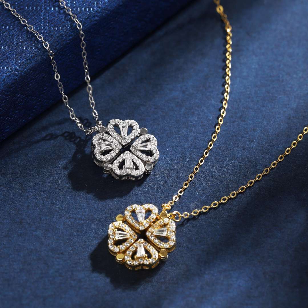 [Love's Uplift]Ornate Heart Cut Flower Shape Necklace