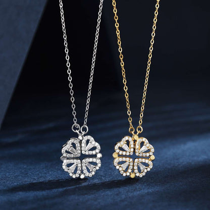 [Love's Uplift]Ornate Heart Cut Flower Shape Necklace