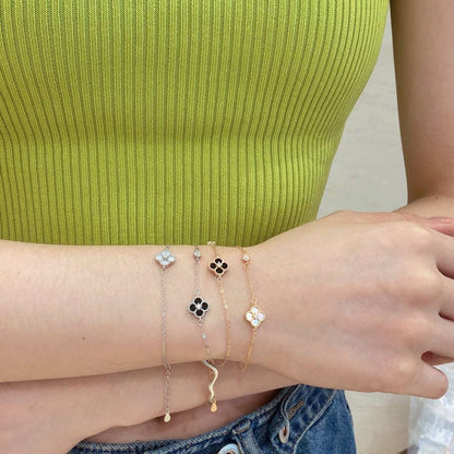 [Love's Uplift]Delicate Four Leaf Clover Bracelet