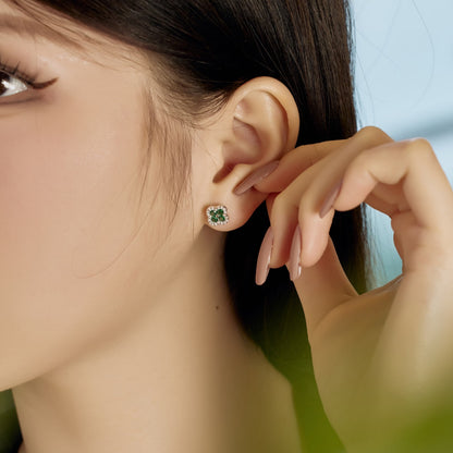 [Love's Uplift]Four-Leaf Clover Flower Shaped Earrings