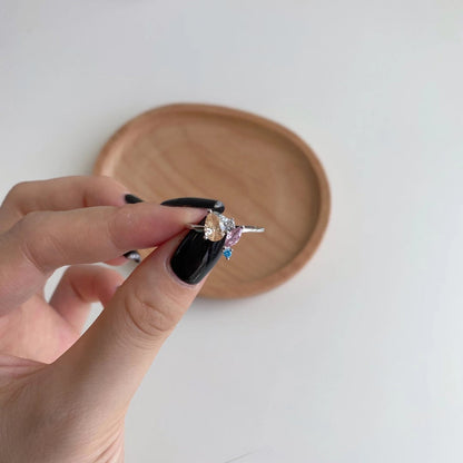 [Love's Uplift]Radiant Colorful Multi Cut Daily Ring
