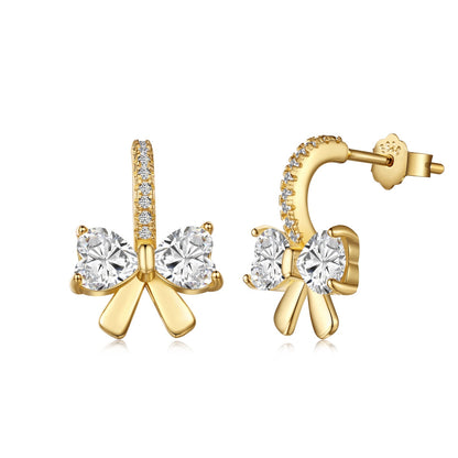 [Love's Uplift]Exquisite Earrings With Heart-Shaped Bow Design