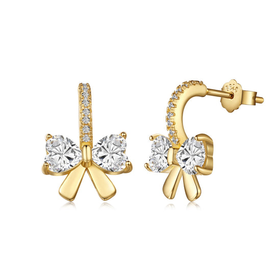 [Love's Uplift]Exquisite Earrings With Heart-Shaped Bow Design