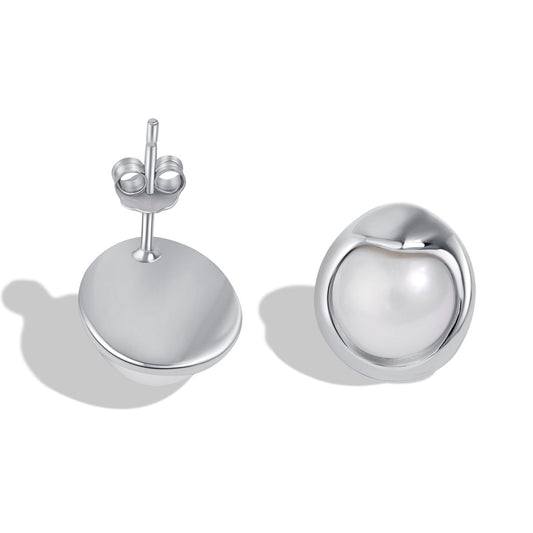[Love's Uplift]Dainty Bread Pearl Earrings